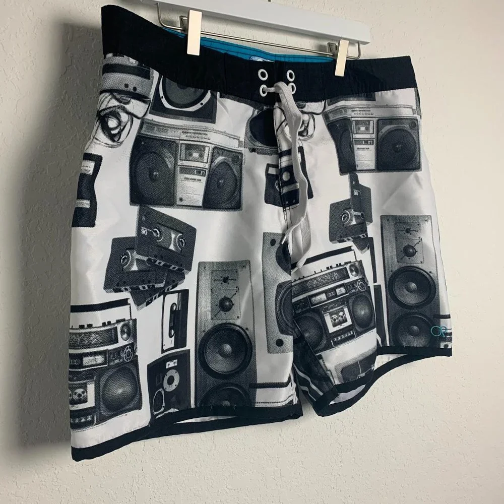 OP Swim Shorts Radio Boom Box Size 38 - Picture 5 of 8